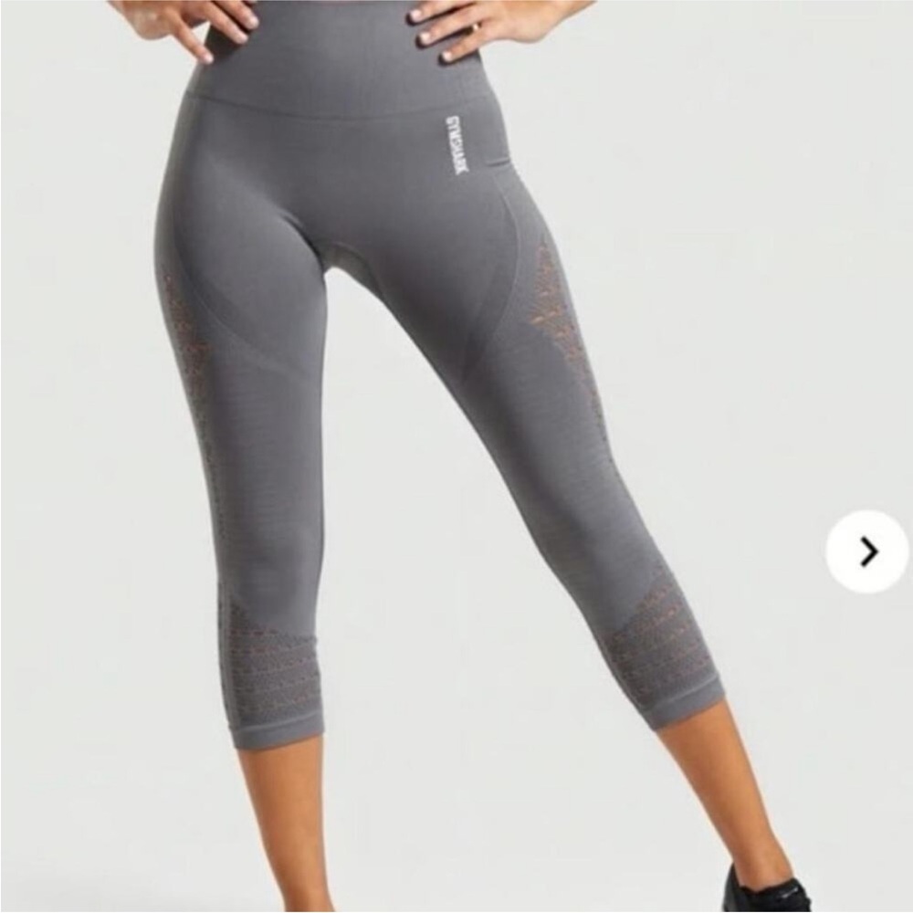 Gymshark Grey High-Waist Seamless Capri Leggings